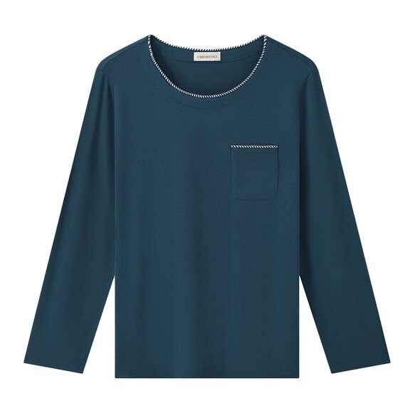 NEW ❤️  2 Piece UNDERSTANCE Long Pajama Set in INK BLUE. Super Comfy Size XL - Picture 9 of 10